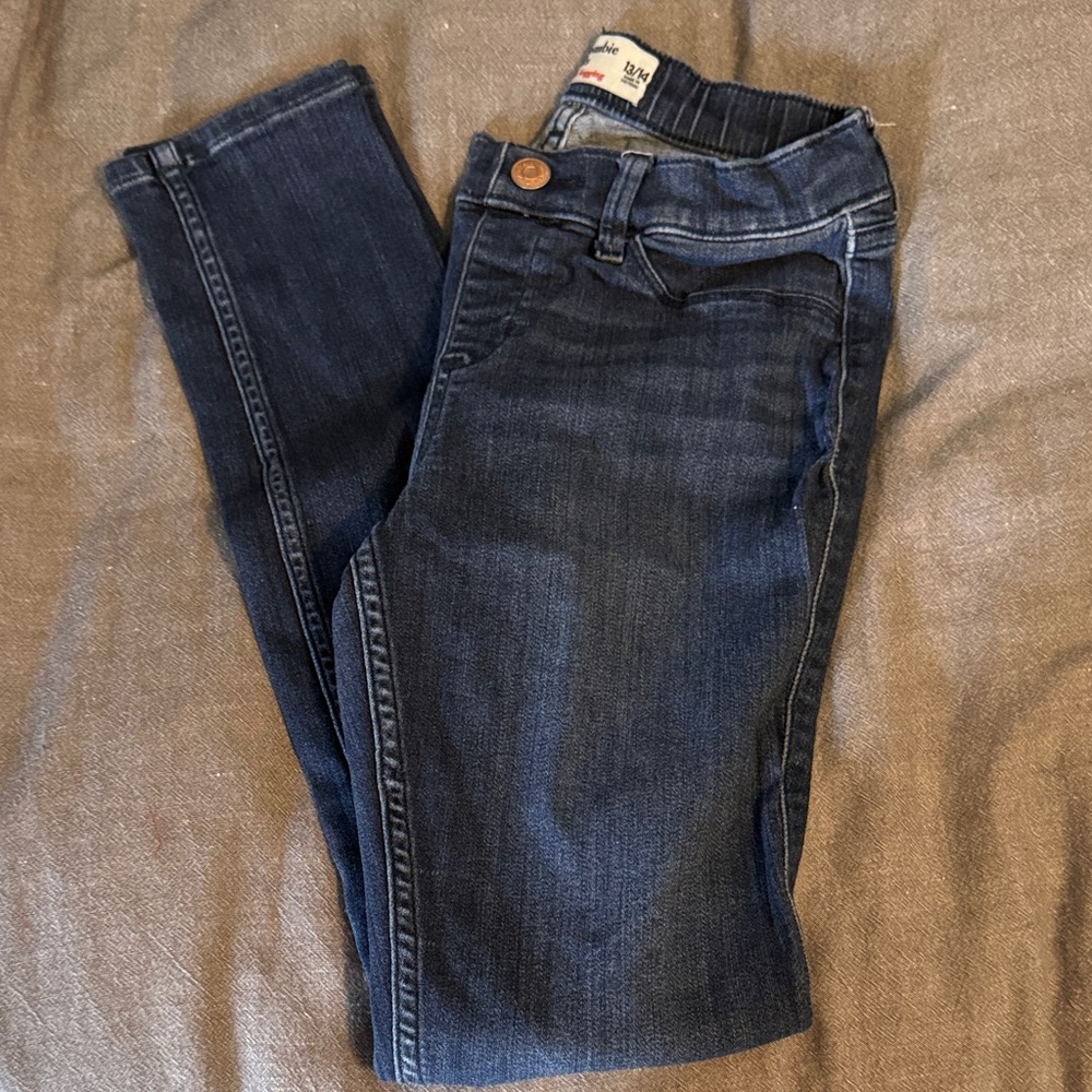 Abercrombie kids Dark Indigo Skinny Jeans- pull on jean leggings
